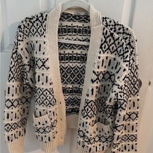 Dex Cream and Black Knit Cardigan